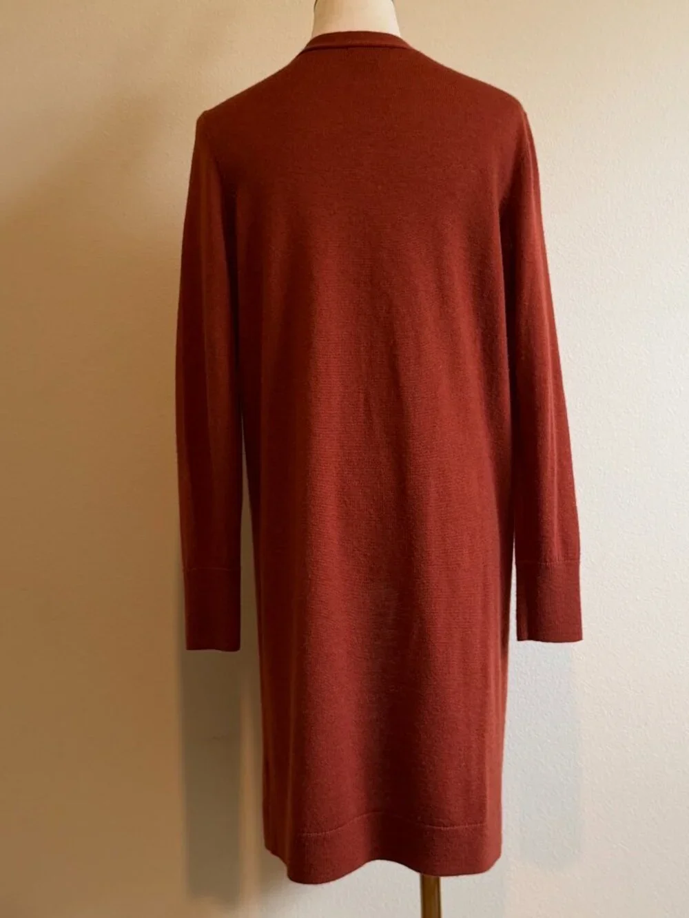 Halogen Merino Wool Blend Cardigan Orange Red Size M - Picture 3 of 7